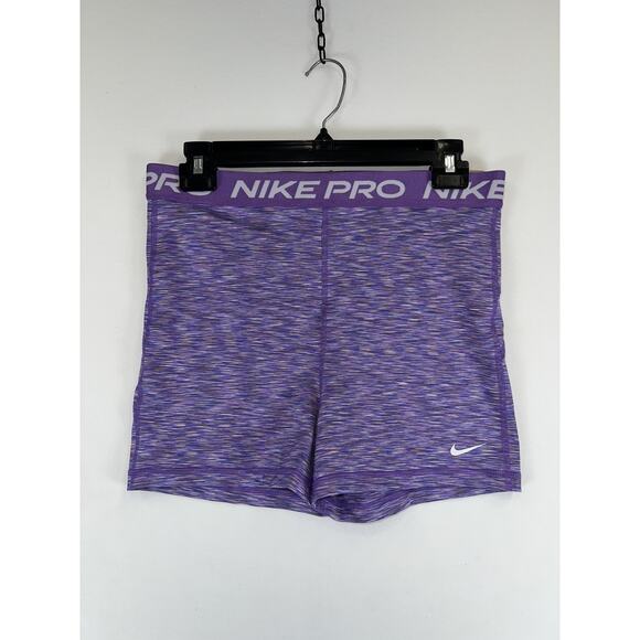 Nike Pro Shorts Womens Large Purple High Rise 3 Inch Tight Fit Training New - Picture 1 of 6